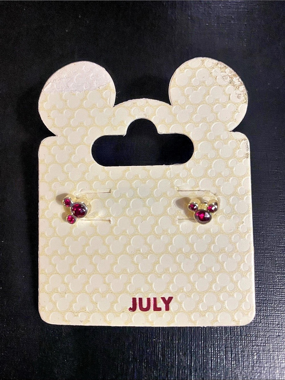Disney Mickey Mouse Stud Earrings in White & Pink NWT